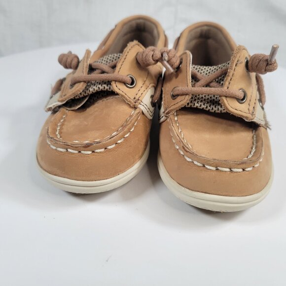 Sperry Top Sider Boat Shoes Child 10M Angelfish YG36193A Brown Leather Lace Up - Picture 8 of 12